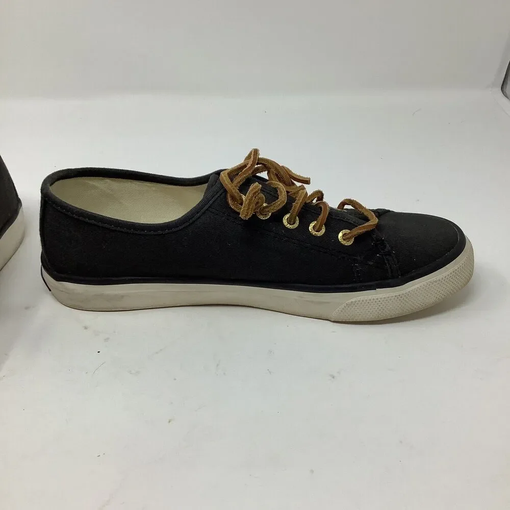 Sperry Top Sider‎ Seacoast Canvas Slip On Shoes Sneakers Women Sz 7.5 Navy Blue